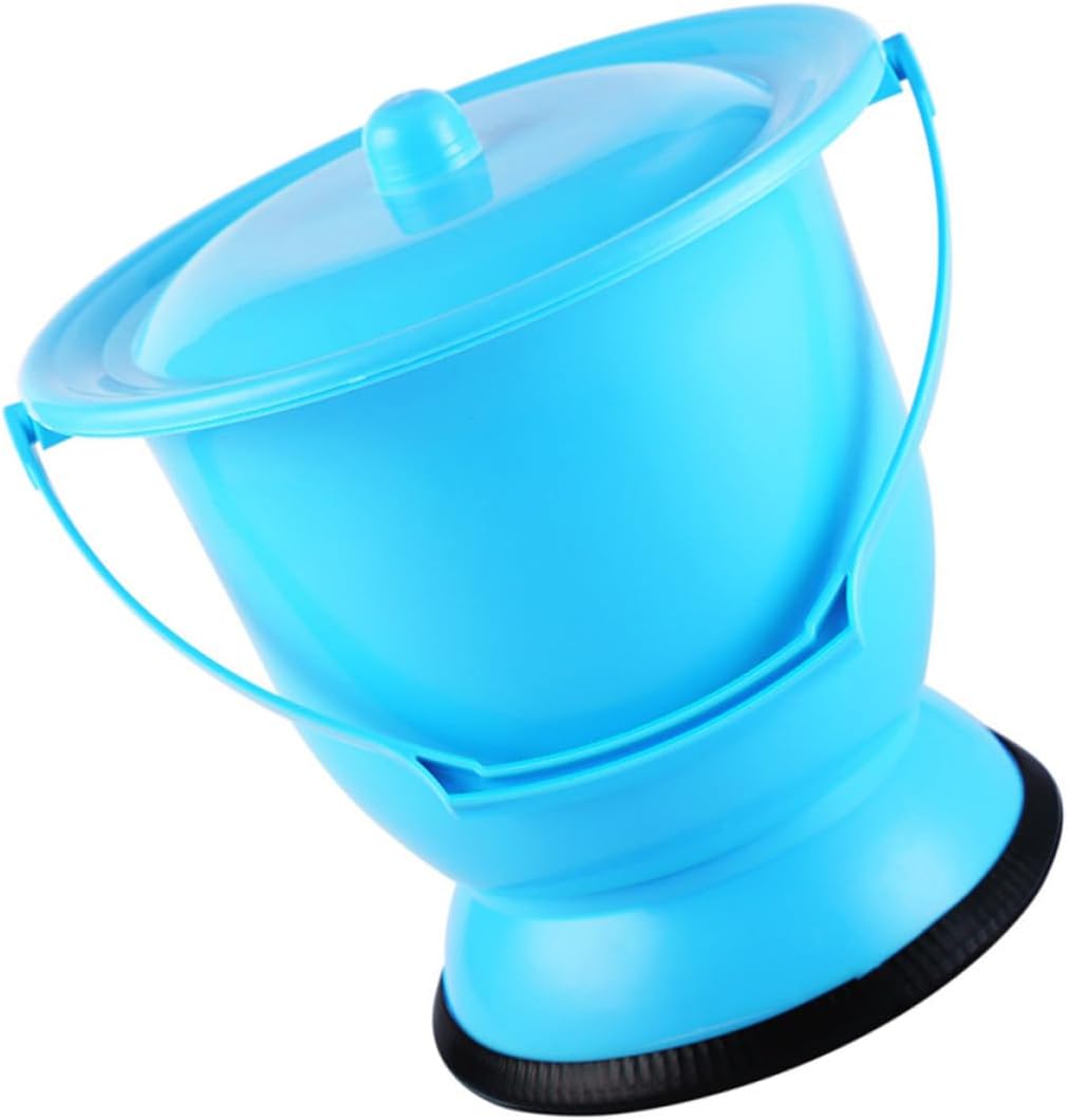 Cabilock Portable Adult Bedpan with Lid, Thickened Plastic Urinal Pot for Women, Elderly, Small Size with Handle, Household Urine Chamber Pot for Travel and Home Use
