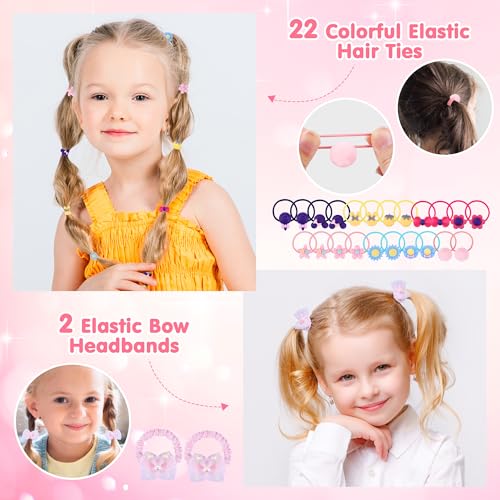 MINIFUN Jewelry Toys for Girls, 172Pcs Jewel Rings, Necklaces, Bracelets, Hair Ties, Hair Clips, Princess Dress Up Toys Pretend Play Jewelry Set, Gift Toys for Age 3 4 5 6 7 8 9+ Girls Kids Toddlers