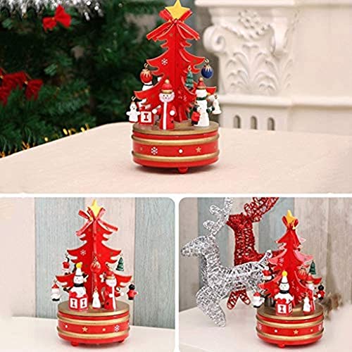 Caja de música navideña linda de madera como regalo entrañable de reyes 6