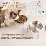 Elevated Cat Bowls,6.7" Extra Wide Raised Stainless Steel Cat Food Bowls with Anti-Slip Metal Stand Whisker Friendly Water Dishes for Indoor Cats and Small Dogs-1pack - Image 2