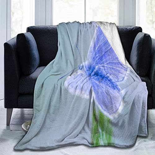 Amazon Com Clqqp Throw Blanket Wallpaper Blue Butterfly Fleece Blanket Super Soft Baby Blanket Warm Blankets Summer Air Conditioner Fleece Throw Home Kitchen