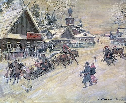 Impression Toile A Festive Walk Korovin Affiche Portrait Russie 60x90cm