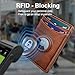 miyozi Airtag Wallet for Men- with Money Clip Gift Boxed, Magnetic Closure Slim Genuine Leather Front Pocket Wallet, 4.1