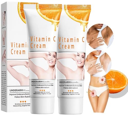 Crema aclaradora de axilas con vitamina C, hidratante intensiva y refinadora de la piel, para un tono de piel radiante y uniforme