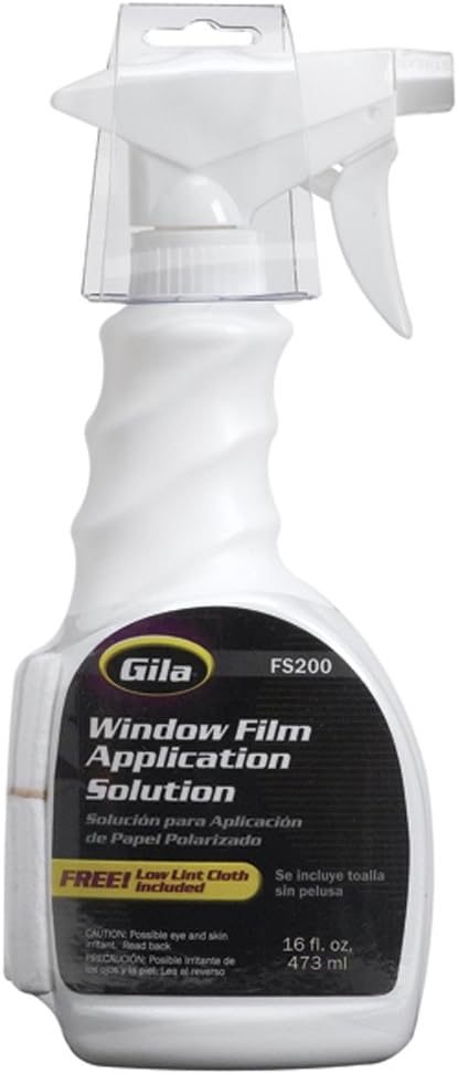 Gila - FS200 Automotive Window Film Application Solution and Low Lint Cloth, 16 Fluid Ounce