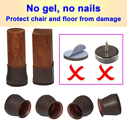 3/4" Small Chair Leg Covers, Felt Bottom Silicone Furniture Foot Protector Pads, 16 Pcs Free Moving Table Leg Caps, Stool Leg Protectors Caps to Prevent Floor Scratches and Reduce Noise, Black. - Thumbnail 2