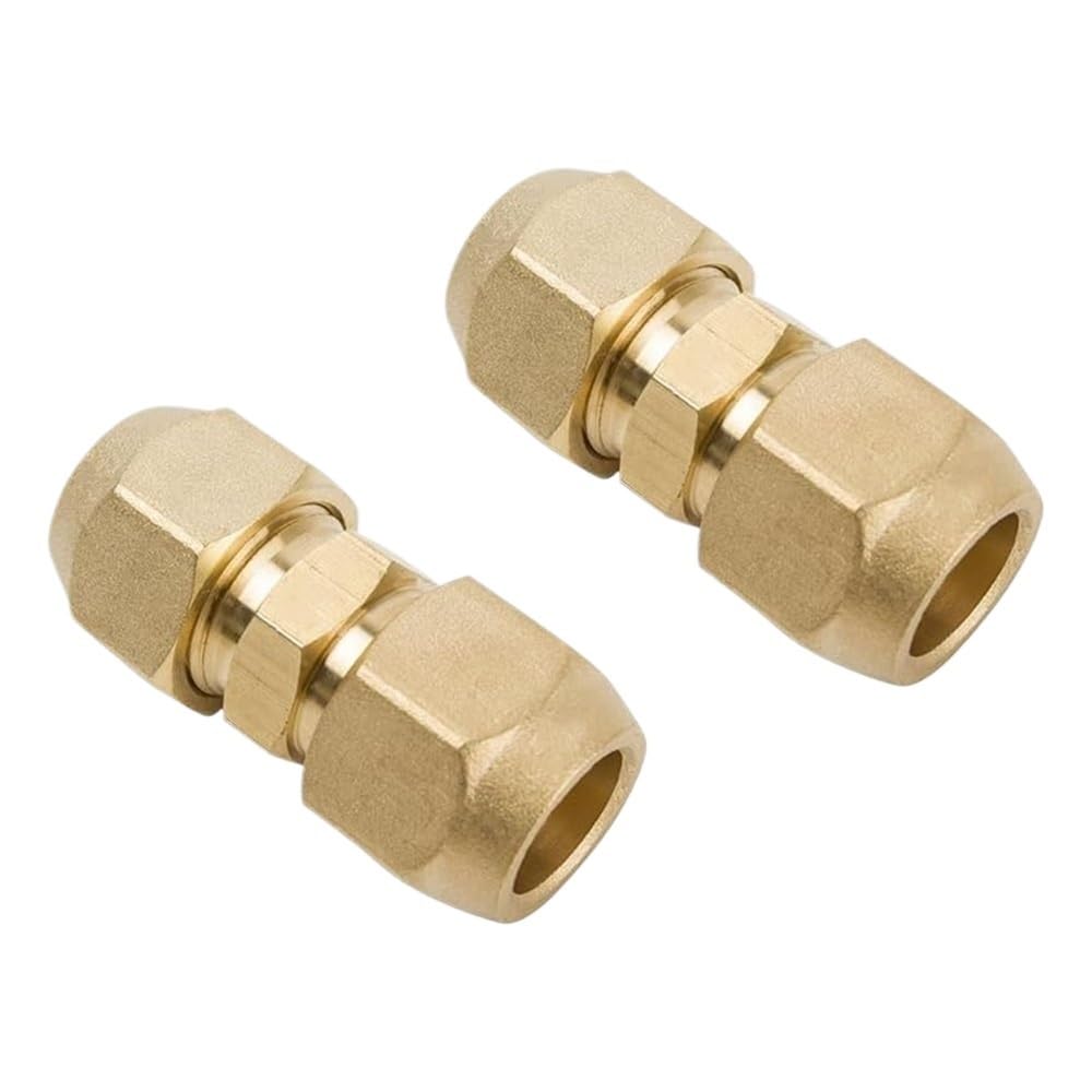 Tube Union Coupler 2pcs Copper Pipe Joints, 5/8inch Quick Connect Flared Joint, 1/2inch AC Extension Connector(5/8inch)