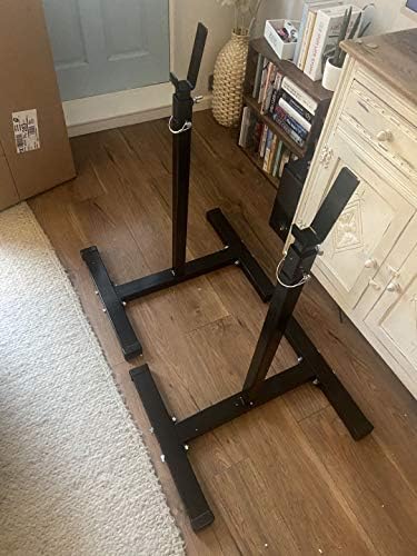 T-Sport Squat Rack Weight Adjustable Lifting Stand Barbell Home Gym Equipment Portable Fitness Training Workouts Exercise