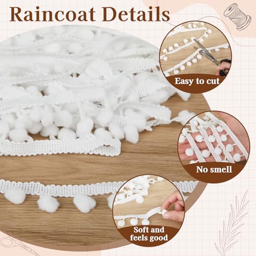 image for Hahafelt 30 Yards Mini Pom Poms Trim Ribbon, 0.79