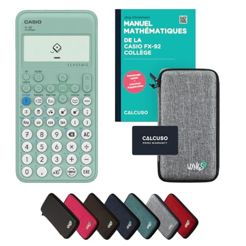 Casio fx-92 Collège Incl. Funda Protectora Gris Claro y Libro especializado (88 páginas, DIN A5) – Calculadora científica – Smart Set (Francés)
