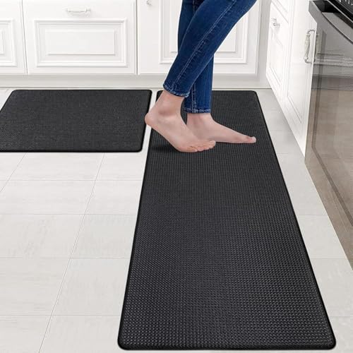 Image of Glaceon Farmhouse Kitchen Mats for Floor 2 Piece Set Kitchen Rugs and Mats Non Skid Comfort Kitchen Standing Mat for Bedroom Laundry Room (GL-02)