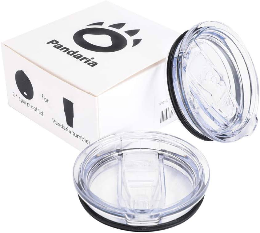 Flash Deals - 40% OFF Pandaria 30oz Replacement Lids for 3.7inches Inner Diameter Tumblers, 2 Pack Spill-proof Splash Resistant Slider Lids for Travel Mugs