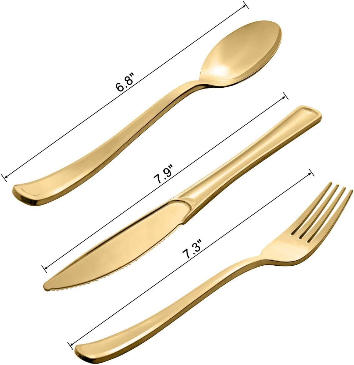 Set 120 Posate Riutilizzabili Oro Rosa - 40 Forchette, Coltelli, Cucchiai Per Feste - Foto 2