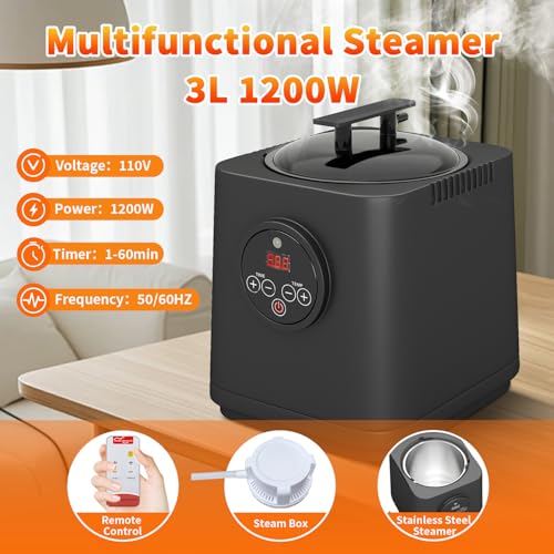 Bestronair Portable Steam Sauna Box for Home, Sauna Tent with 3L Steam Generator, Remote Control, 15 Temperature Levels, 66 Minute Timer, Indoor Sauna with Foldable Chair for Home Spa, Black by Bestronair - Image 4