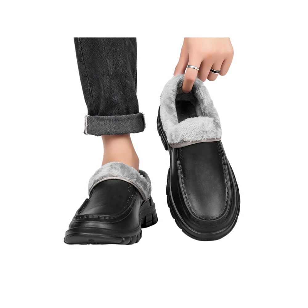 MGGMOKAY Chaussure de Cuisine Clogs Homme Chaussures Jardin Homme Mules Imperméables Chaude Peluche Pantoufles Confortable Intérieur et Extérieur Clogs