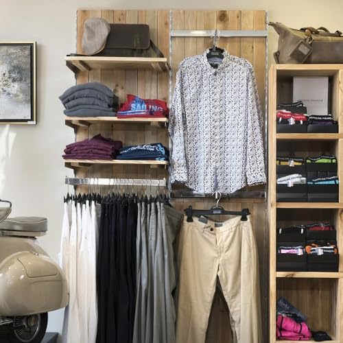 20 Stück Kleiderbügel mit schwarzen Kunststoffklammern, 34 cm, organisieren Sie Ihre Kleidungsstücke, Hosen und Röcke, Kleiderbügel mit Klammern, die Ordnung in Ihrem Kleiderschrank garantieren.