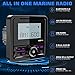 Waterproof Marine Digital Media Receiver - Bluetooth Marine Stereo with 2.8 Inch LCD Display - AUX USB Input AM FM Subwoofer Pre-Amp UTV Boat Radio for ATV RZR Golf Cart Spa Hot