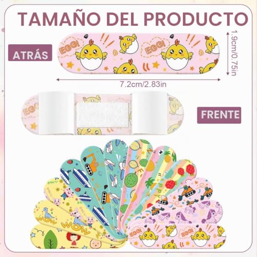 Miniatura 2 de 120 Piezas De Tiritas Infantiles Animadas, Impermeables Y Sin Látex, Tiritas Infantiles, Vendas De Yeso, Compresas No Tejidas, De Colores Y Transpirables
