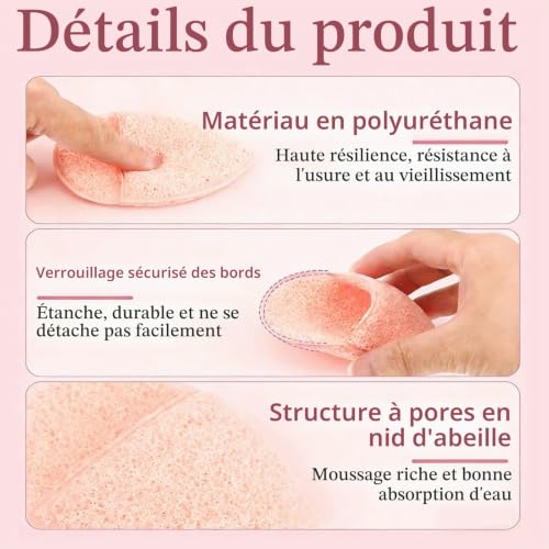 KNUIUYY Lot De 6 Éponge Nettoyante Visage, Tampons Exfoliants Réutilisable, Femme Éponge Visage Pour Nettoyage En Profondeur, Points Noirs, Peau Morte, Démaquillant Quotidien – vue 4