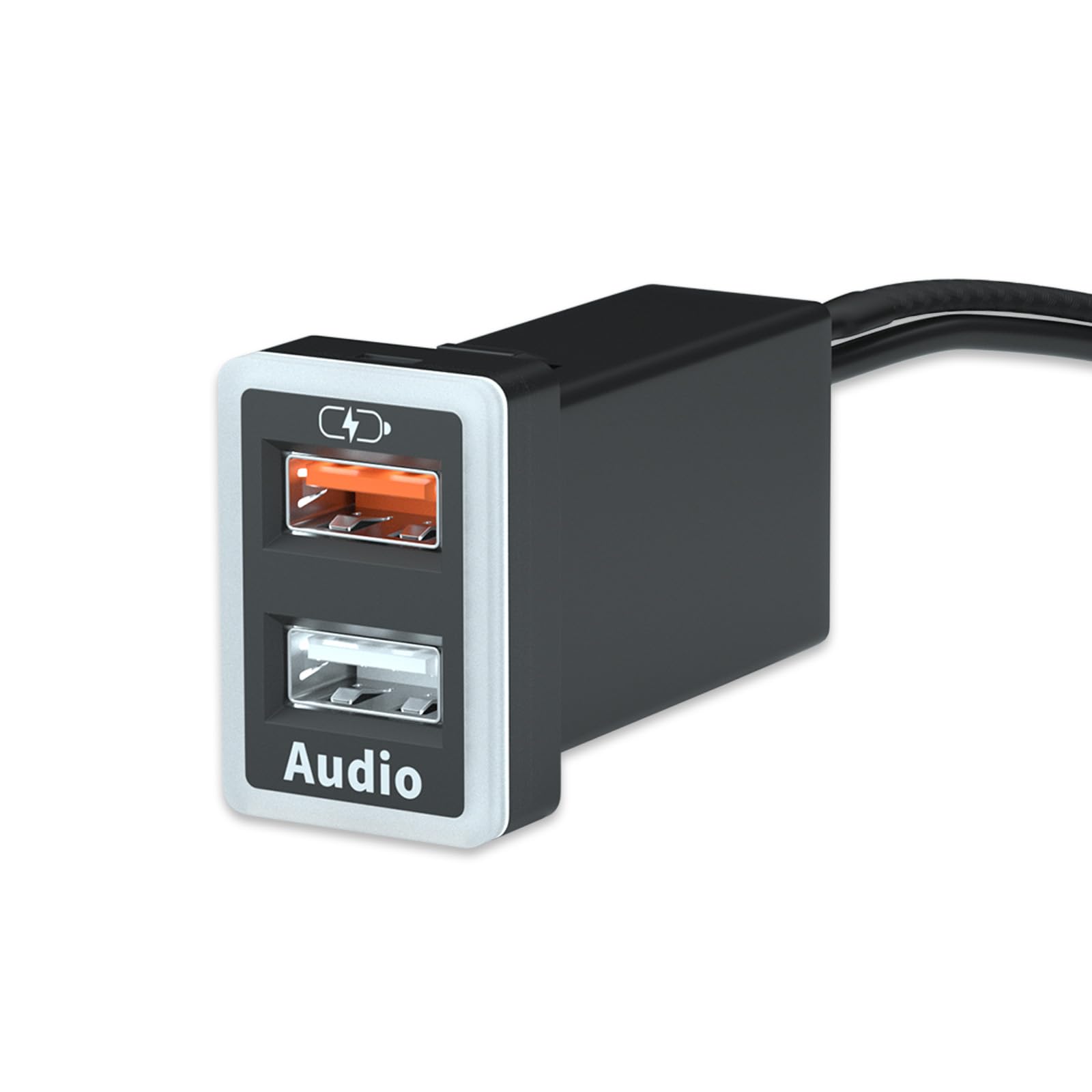 Car Charger QC3.0 Fast Charge,for Toyota Dual USB Port Socket Fast Charging, with LED Light Show,Compatible Smartphones,Tablet or Other USB Device?White-1.3x0.9inch?