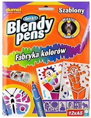 Blendy Pens Stencils, Assorted Designs, 12-Pack