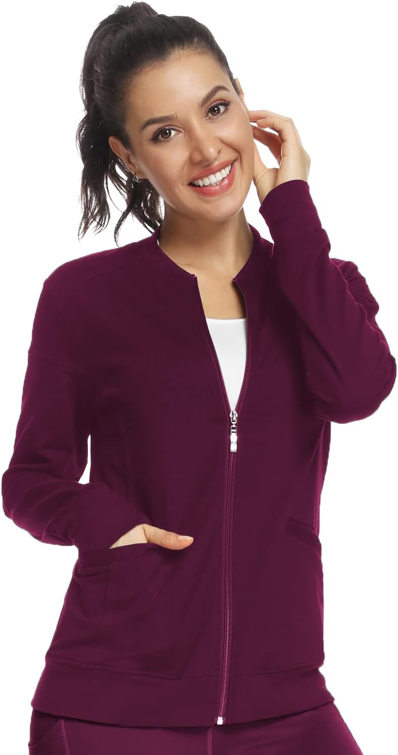 JEYONG Women's Zip Front Warm-Up Jacket