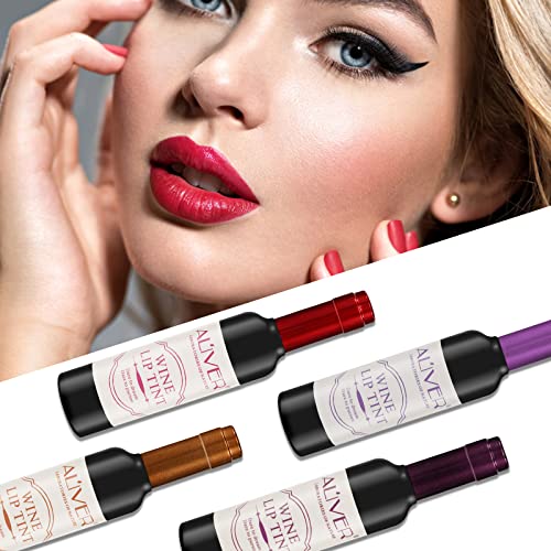 Wine Lip Tint, 6 Colors Wine Lipstick Stain Wine Lip Gloss Set, Long Lasting Wine Lip Stain Non-Stick Wine Lip Tint, Matte Wine Lip Balm For Women #TOP7