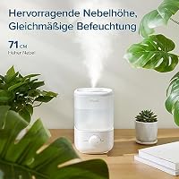 Levoit Luftbefeuchter Schlafzimmer, 23dB leise Humidifier, Top-Fill für Baby, bis 25H, Raumbefeuchter mit 360 grad Drehdüse für Kinderzimmer, Pflanzen, Auto Shut-off, 2,5 L, Weiß – Ansicht 5