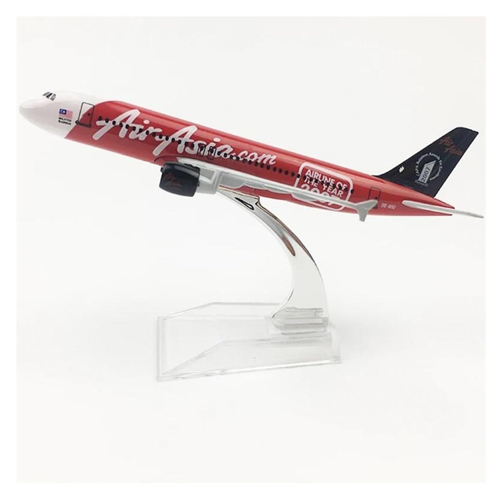 Skala samolotu 16cm dla Air Asia Airlines Model samolotu Najlepszy 2007 A320 Model samolotu Diecast Metal Model samolotu Pamiątki Nadaje się do wyświetlania
