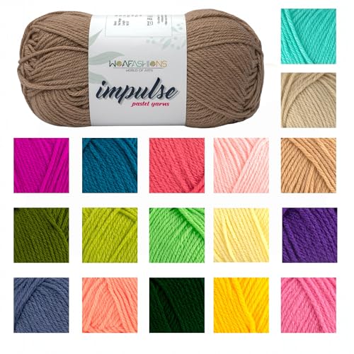Image of Acrylic Impulse Hand Knitting & Crochet Yarn (Wood Brown) (100Gms - Pack Of 1)