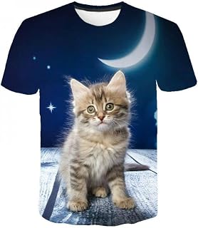 CHANYI Mens 3D Print t-shirts Summer Cats 3D Print Oversized T Shirts Men'S Summer Cool Cute Short Sleeves Fashion Streetwear Cool Tops
