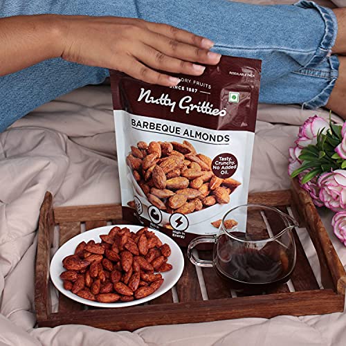 Image of Nutty Gritties Party snacks Barbeque Almonds (BBQ) 200g - Healthy Snack, Dry Roasted, Non Fried, Zero Oil, Crunchy, Tasty (Pack of 2)