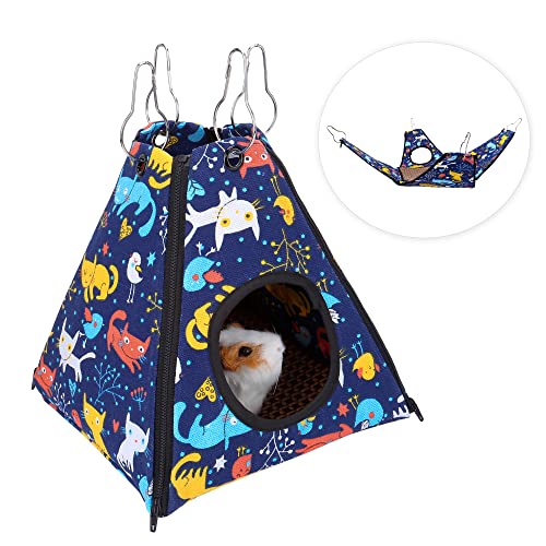 Mogoko Blue Tent Hammock Cool Mat For Small Animal Ferret Rat Guinea Pig Degu Gerbil Mice Hamster Chincilla Hammock Sleeper Cage Accessories #TOP7