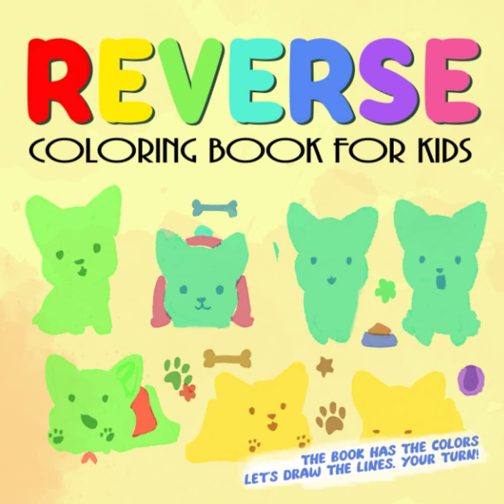Reverse Coloring Book For Kids: Explore Your Creativity and Mindfulness with this Trace and Draw Book for Kids, Featuring Colorful Watercolor Images