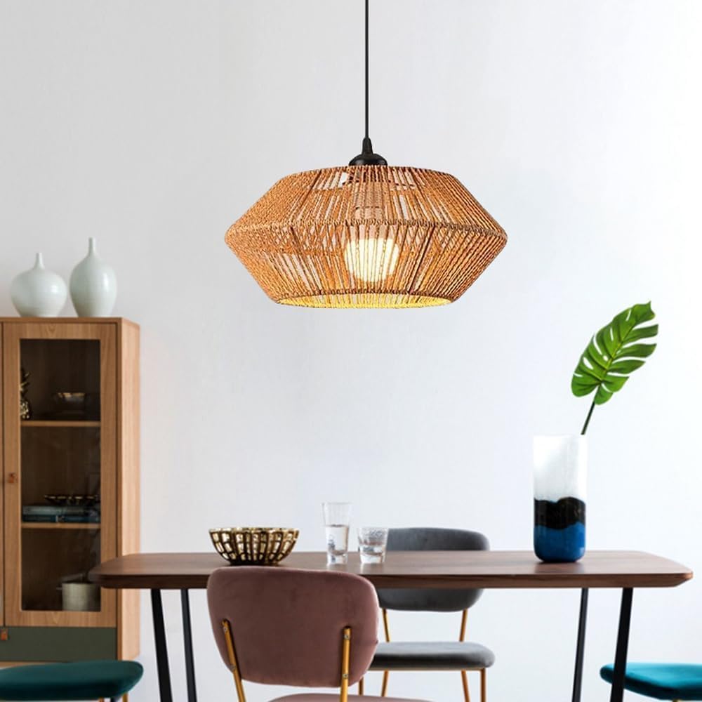 日本のレトロなクリエイティブな麻ロープペンダントランプ屋内照明シャンデリアレストラン農家寝室茶室階段天井吊り下げライトE27 / E