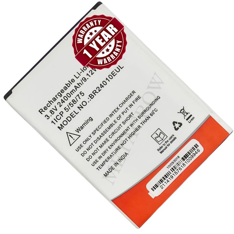 Image of Original BR24010EUL Battery Compatible for Intex Aqua Elyt | Elyt Dual - (2400mAh) - 1 Year Warranty JK1