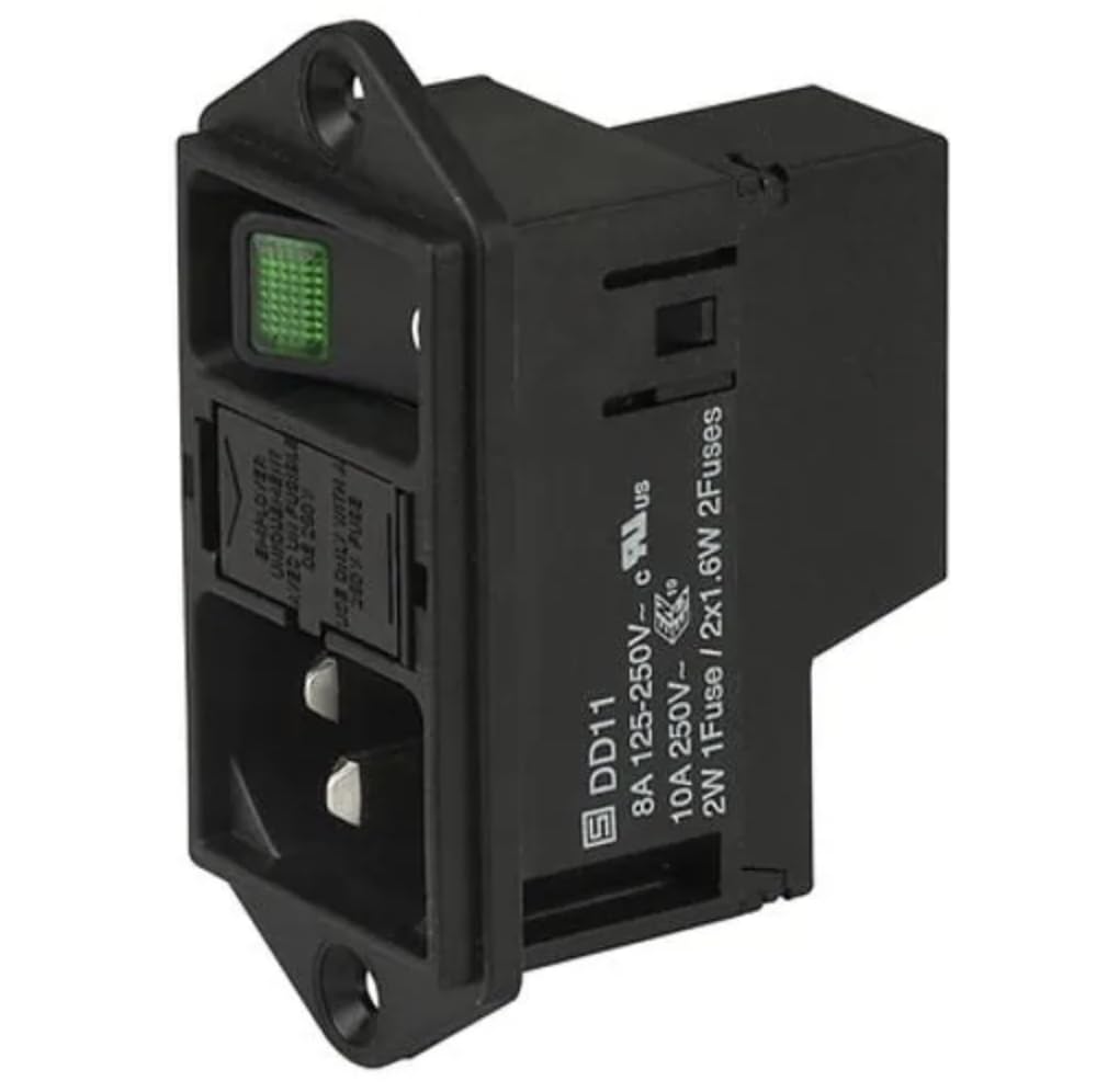 DD11.0123.1111,AC Power Entry Modules Red Illumination QC 10A No Drawer