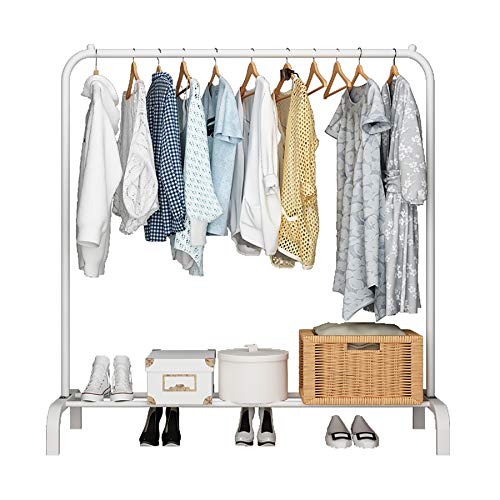 UDEAR Kleiderständer Freistehender Kleiderbügel Multifunktionaler praktischer einpoliger Schlafzimmer-Kleiderständer, Weiß