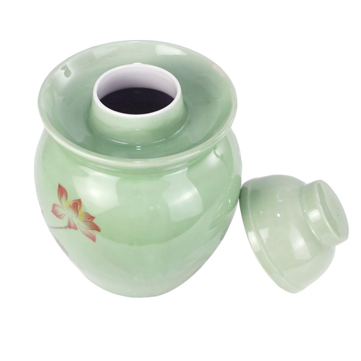 Artibetter Tarro y Fácil de Limpiar con Tapa Sellada para Encurtidos de Cerámica en Color Verde Diseño Creativo Almacenamiento para Cocina