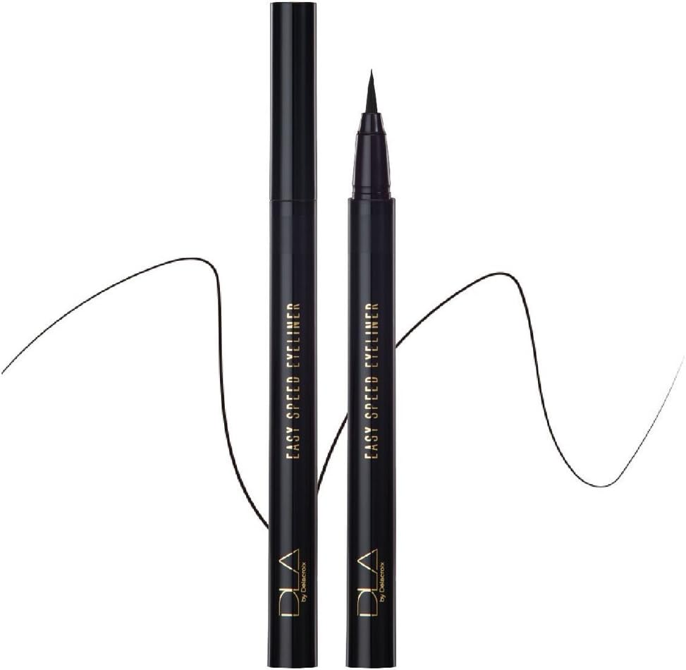 DLA Easy Speed Eyeliner 0.5g #1 Black - Smudge Free Bursh Pen Eeyliner, Waterproof & Sweatproof Long Lasting Fixing Eyeliner, Quick Dry Finish