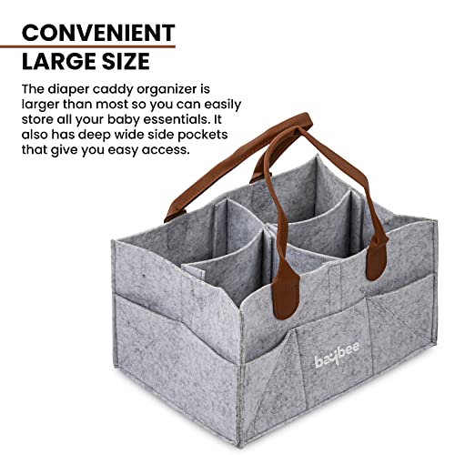 Image of BAYBEE Stylish & Modern Diaper Bag for Mothers for Travel | Large Capacity Storage Diaper Bag | Strong & Sturdy Baby Organizer Storage | Portable & Travel Friendly Diapers Caddy Organizer (Grey)