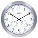 Hippih 12 Inch Silent Non-ticking Wall Clock- Metal Frame Glass Cover