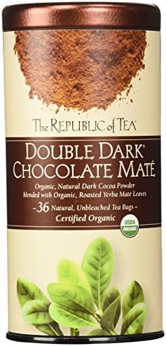 The Republic of Tea - Double Dark Chocolate Mate, 36 Tea Bags, Tin | Cocoa Yerba Maté | Caffeinated