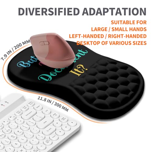 Image of Ergonomic Joint Wrist Support Mouse Pad with Memory Foam Cushion Massage Bump, Carpal Tunnel Pain Relief Mousepad Slope Design for Wrist Rest, 11.8x7.9 in, But Did You Document It