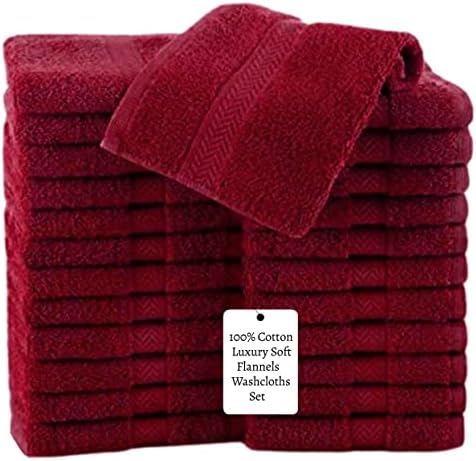 Towels towels Pack of 12 Cotton Face Cloths Set (30 x 30 cm) Super Soft Extra Absorbent Quick Dry Washcloths Gym Spa Sports 500-GSM (White, 6)