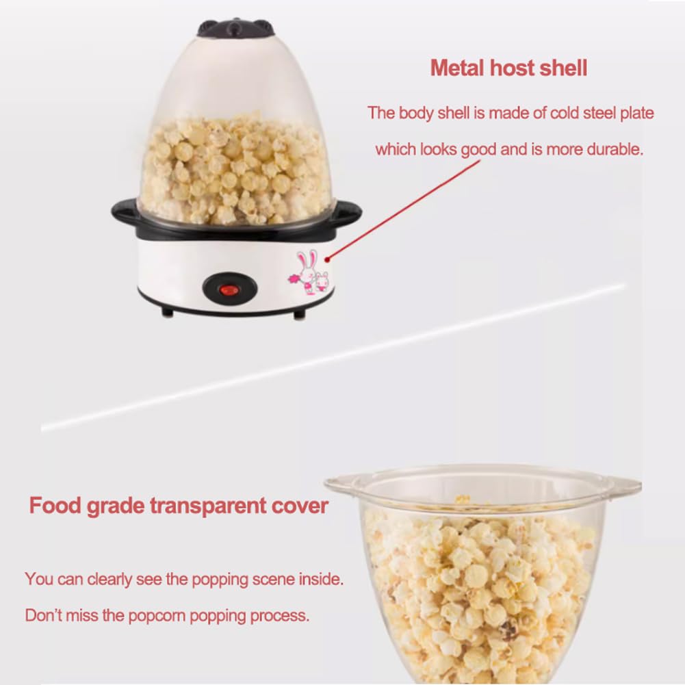 SAAKO Elektrischer Heißöl-Popcorn-Popper-Maker, automatische Rührplatte mit Antihaftbeschichtung, schnelle Heizmaschine mit integriertem Messdeckel, ideal für Partykinder zu Hause,A