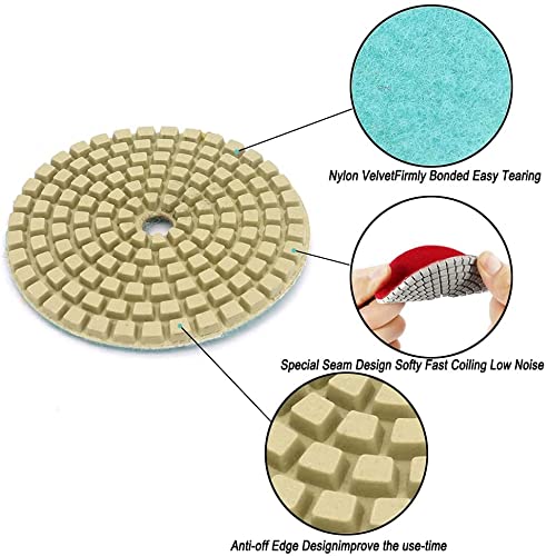 Set 12 Dischi Diamantati Per Lucidatura 100mm - Grana 50-3000 Per Granito, Marmo, Cemento E Ceramica - Foto 8