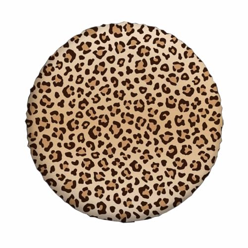 Image of Leopard Print Spare Tire Cover 17 inch Wheel Animal Print Protectors Weatherproof Universal for Trailer Tire Cover Rv SUV Truck Camper Travel Trailer