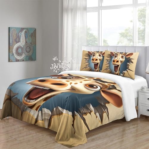 Housse de couette girafe 3D le cadeau idéal pour lit double enfant - 5