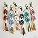 Macrame Daisy Flower Keychain Charm, Handmade Purse/Key Accessory, Aesthetic & Boho Gift for Women, Trendy Floral Bridal Shower Keyring Gift (Peacock Blue)